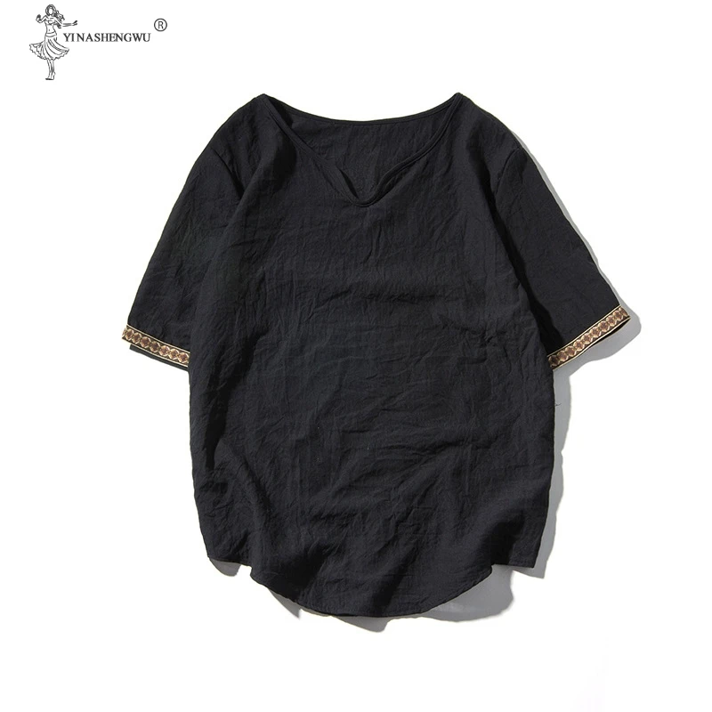 Мужское кимоно в японском стиле летняя футболка с рукавами три четверти