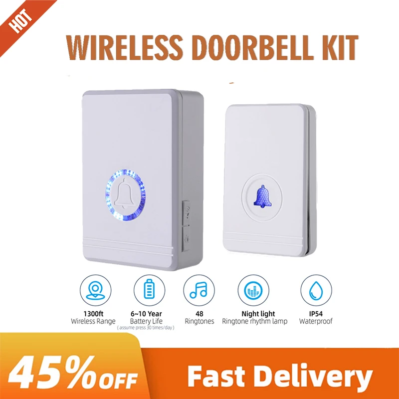Беспроводной дверной звонок для дома дистанционное управление на большие