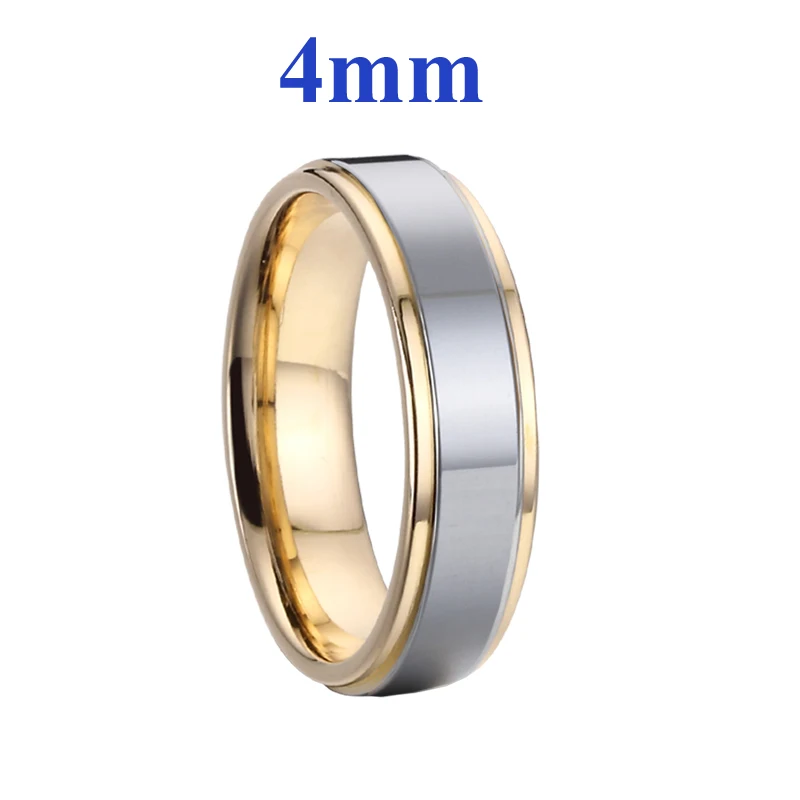 TC088 4mm Кольцо для пар, его и ее свадьба, ювелирные изделия из нержавеющей стали, любовь, помолвка, обручальные кольца, набор для мужчин и женщин - Цвет основного камня: TC088 4mm