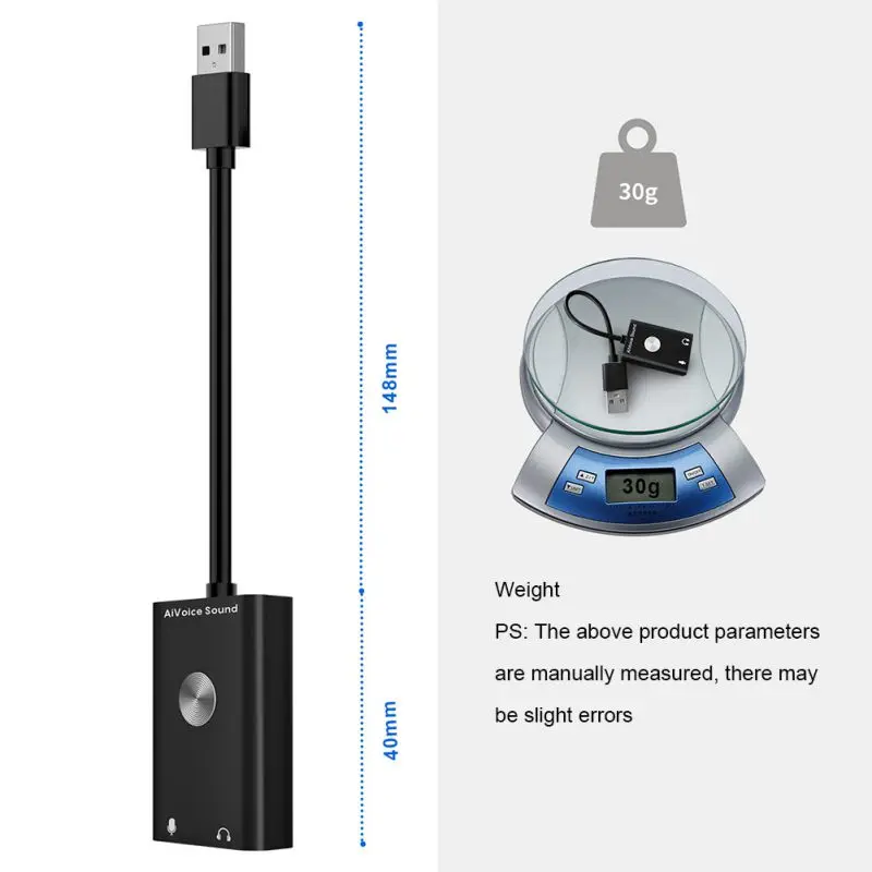 Hot Sale 3-in-1 3.5mm USB Converter Sound Card Adapter Translator AI Smart Voice To Text Search Support 24 Languages | Электроника
