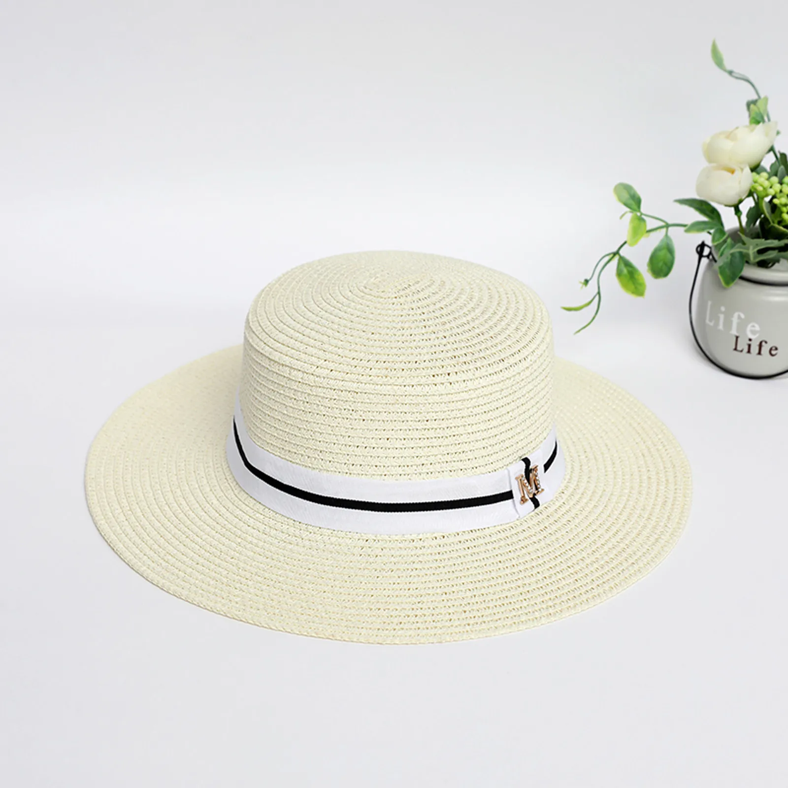 

2021 Women's Sunshade Wide Brim Hat Outdoor Summer Sunscreen Beach Straw Sun Hats For Women Beach Hat Uv Protection Female Cap