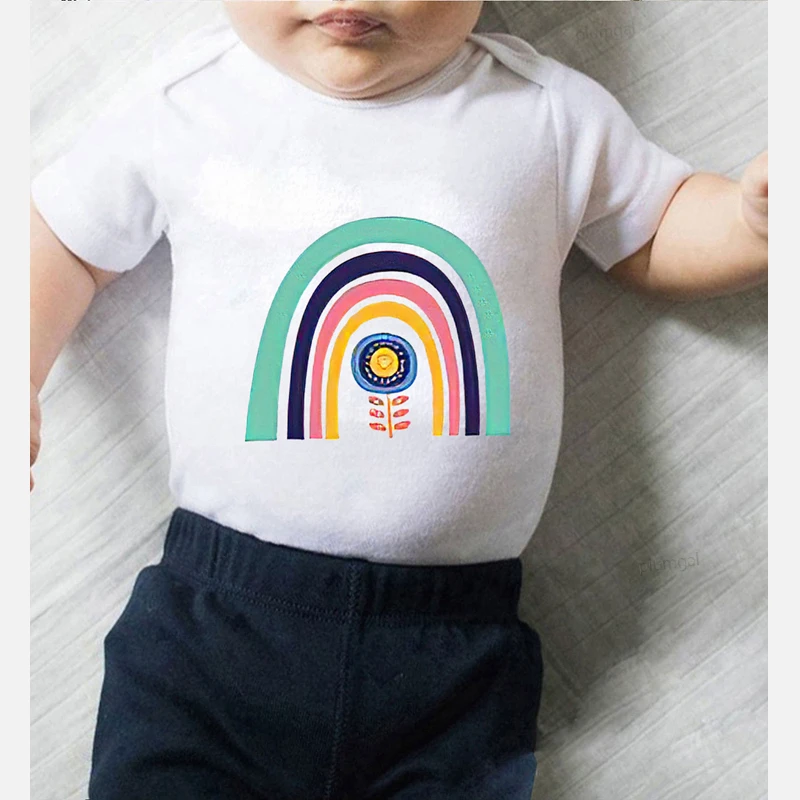 Зимняя одежда для новорожденных Одежда Костюм радуги Цельный Детский комбинезон