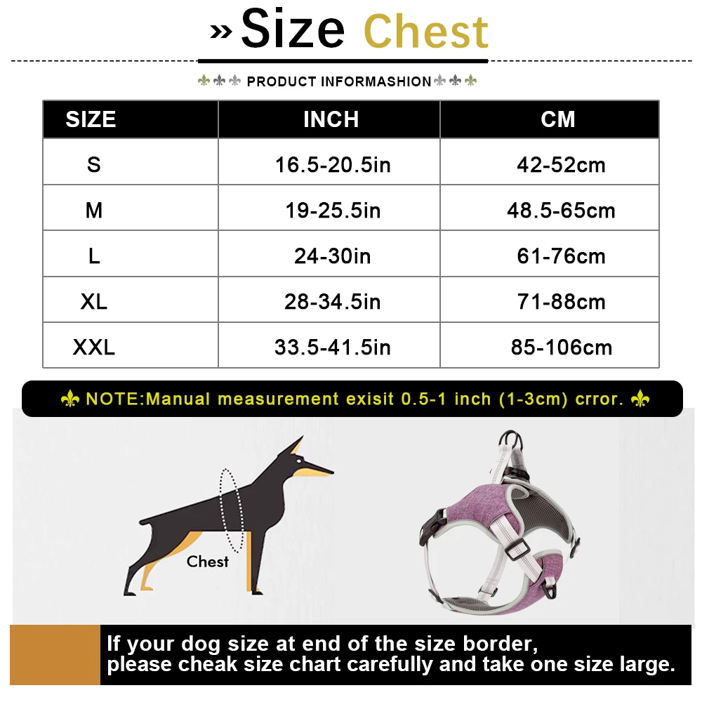 

Reflective Pet Dog Harness Vest Adjustable No Pull Medium Large Dog Harness Soft Mesh Padded Pet Vest For Dogs Walking Training