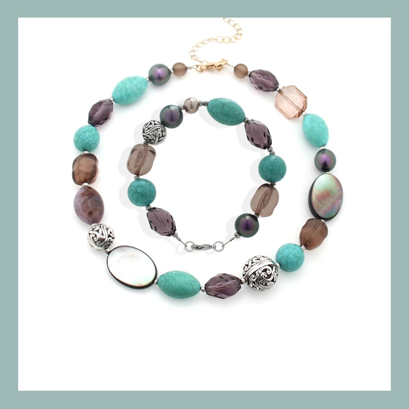 

Fashion Trendy Bohemia Pearls Stone Bracelets Bangles for Women Female Vacation Boho Crystals Stone Bracelets Accessories