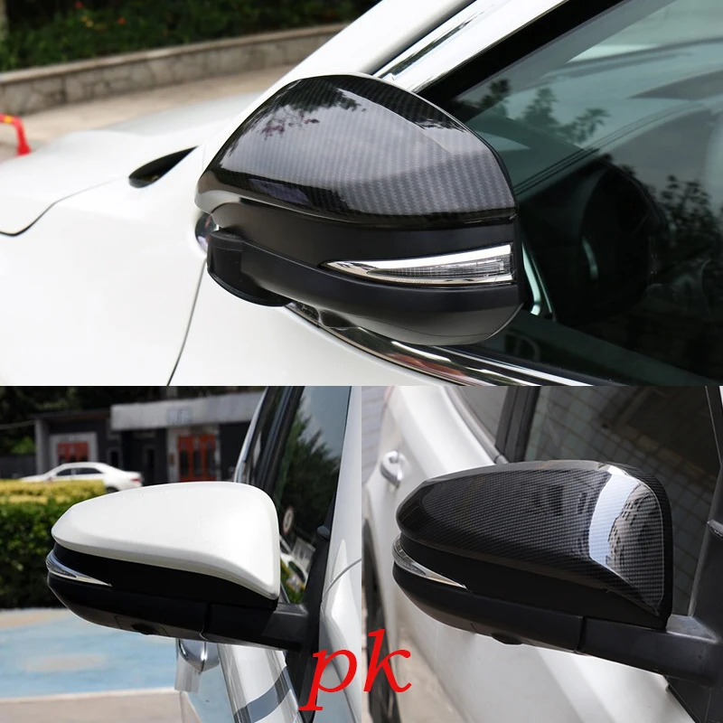 

ABS carbon fiber pattern side mirror cover For Toyota RAV4 2014-2017 hilux revo fortuner innova 2016 2017 2018 2019 accessories