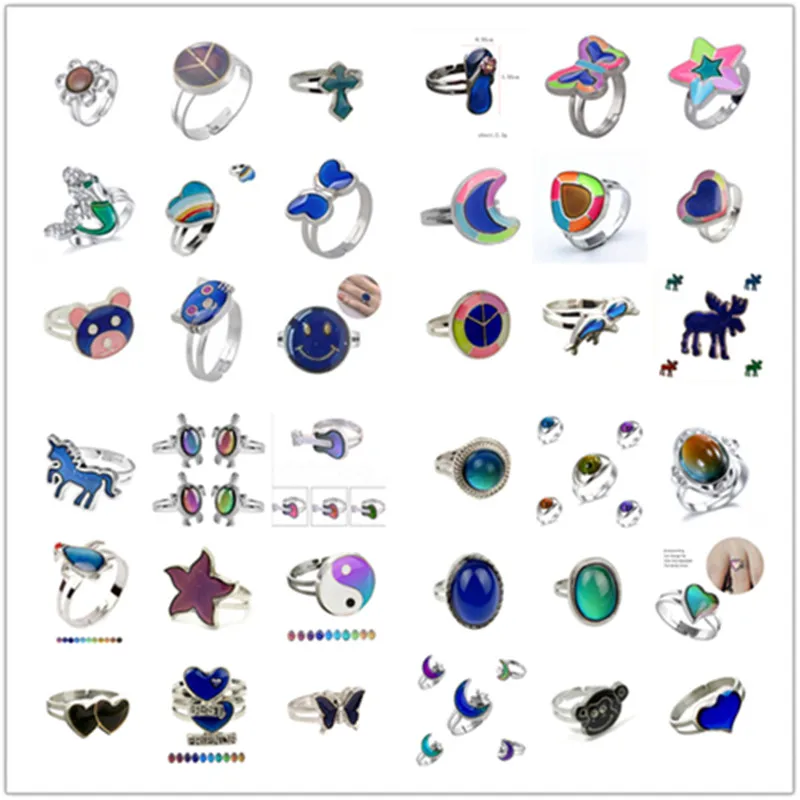 Классические влюбленных Кольцо Определитель настроения Цвет изменить