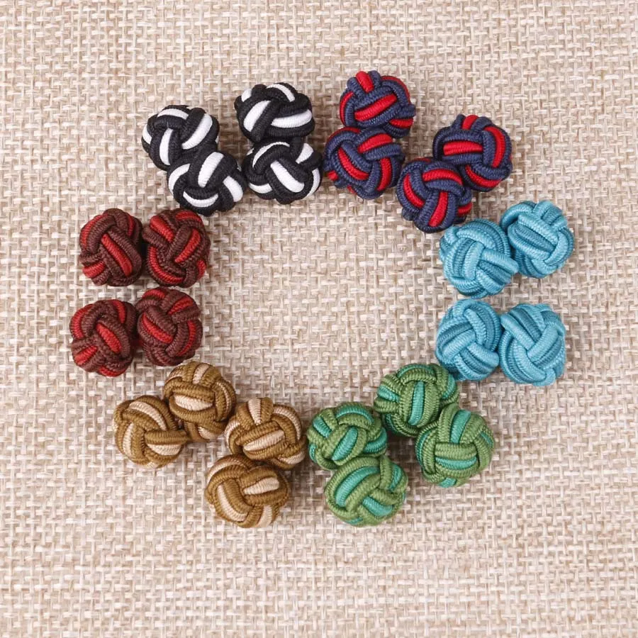 Linbaiway Новинка шелковые запонки узлы ручной работы эластичная двойная веревка