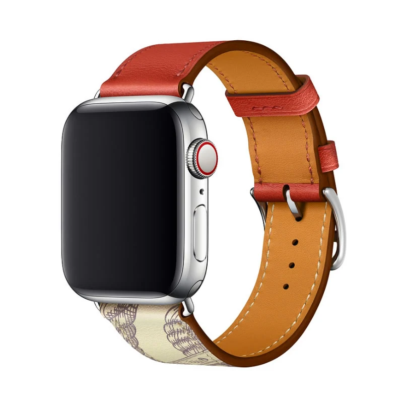 Новый кожаный браслет петля для apple watch series 6 SE 5 4 44/40 мм ремешок iwatch 42 38 серия 3