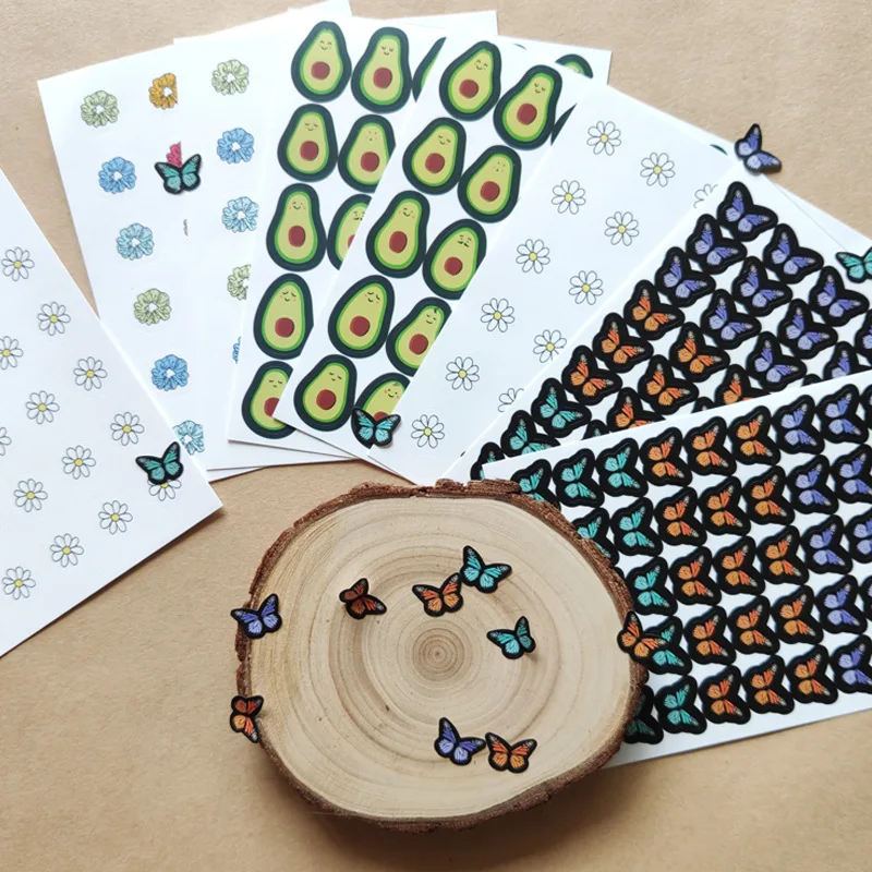 

Graffiti Mini Butterfly avocado flower sticker DIY scrapbooking junk journal stationery toy Trolley Case decoration stickers