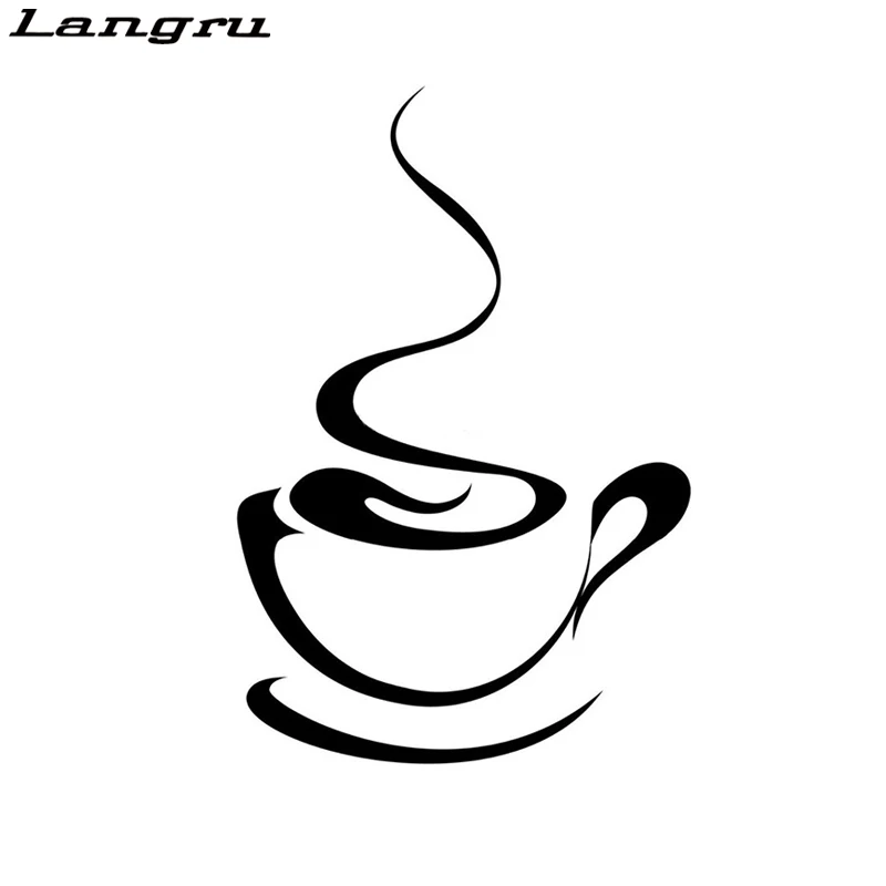 Langru 15 см * 10 горячая Распродажа кофейная чашка магазин знак автомобиля виниловый
