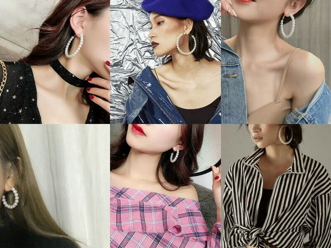 Элегантные серьги кольца с белым жемчугом женские модные ювелирные изделия для