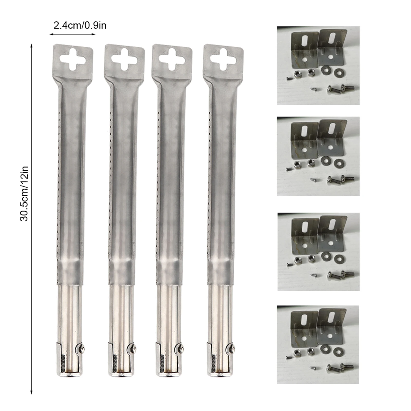 4PCS BBQ Stainless Steel Burners Grill Replacement Kit For Master Accessories Replace Parts Fits Universal Straight Pipe - купить по