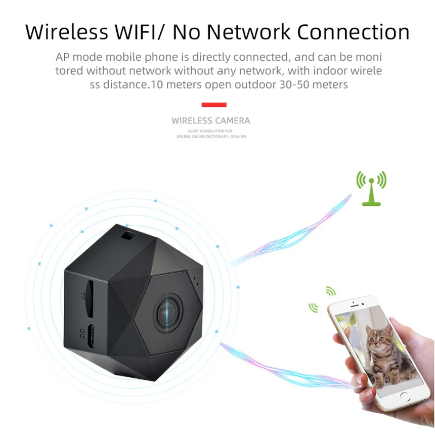 Hebeiros HD 1080P аккумуляторная батарея мини камера портативная DV видеокамера IP