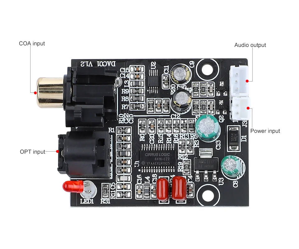 Aiyima dac digital decodificador cs8416 + cs4344