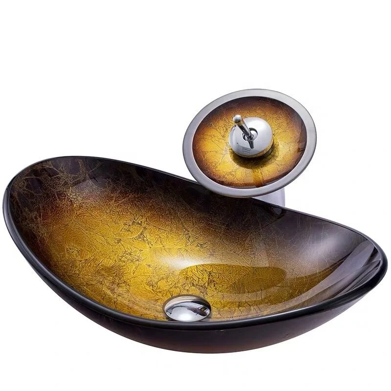 Красочная кухонная раковина из закаленного стекла с ручной росписью |