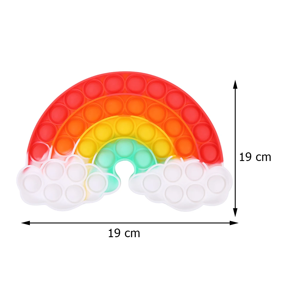 

Rainbow Silicone Fidget Toys Autism Push Bubble Sensory Toys Interactive Desktop Game Reliever Anti Stress Adult Children Toys