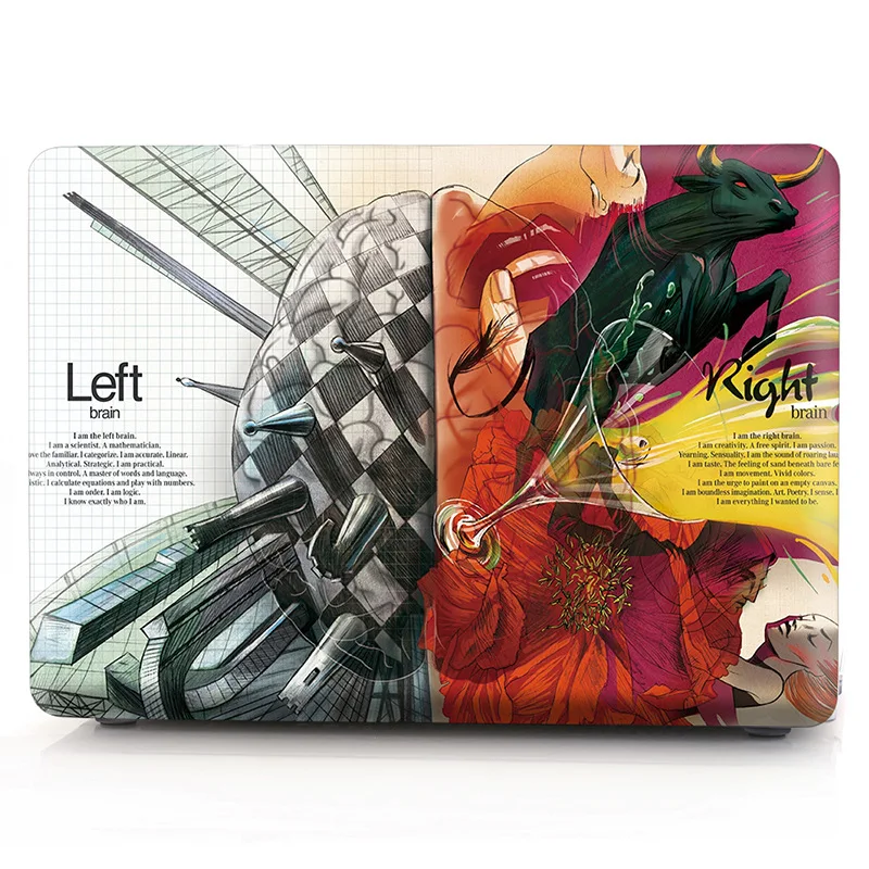 Новый модный жесткий чехол для ноутбука с узором мозга MacBook Air Pro Retina 11 12 13 15 дюймов