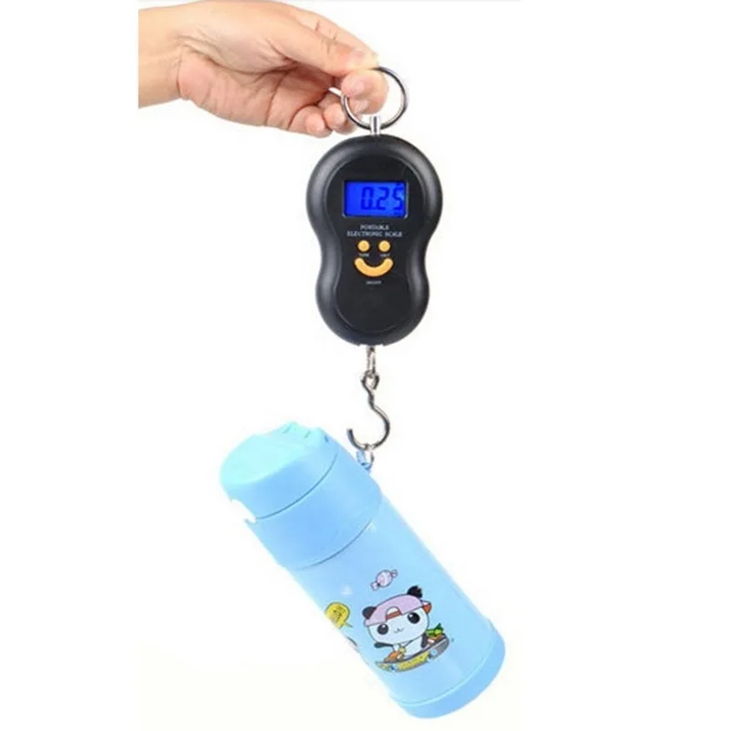

Portable 50Kg 10g Hanging Scale Digital Scale blue BackLight Electronic Fishing Weights Pocket Scale Luggage Scales Black