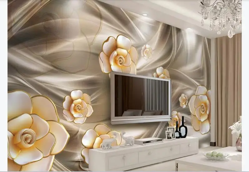 Обои на заказ с изображением Фантазийных Цветов стереоскопические обои 3D модные