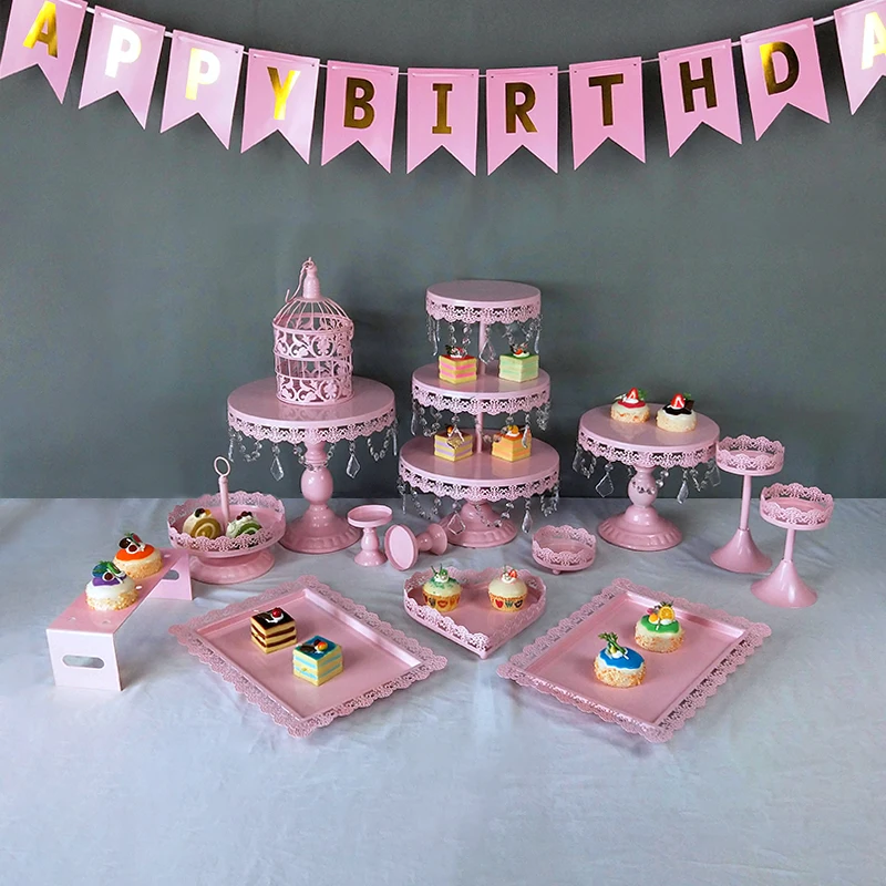 Тобс розовые для капкейков металлическая стойка свадебного торта подставка