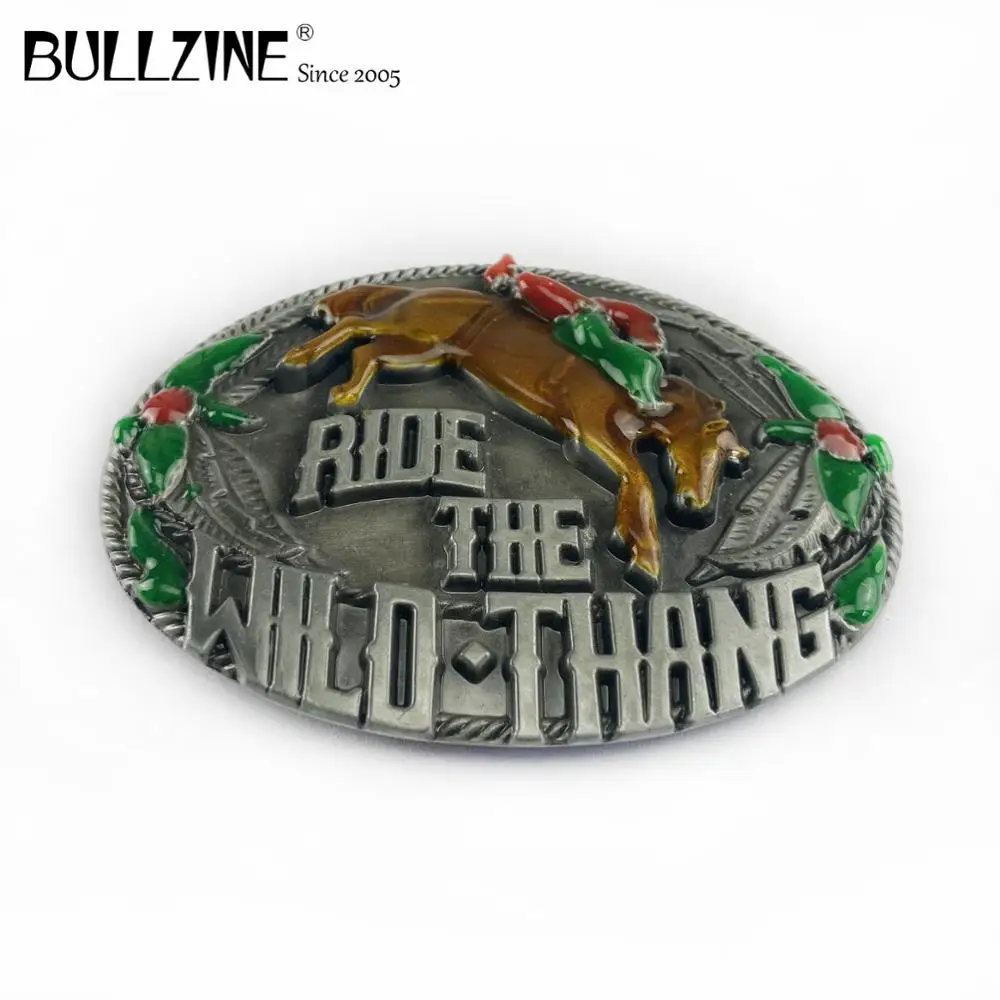 В Bullzine Родео пряжки ремня с оловянной отделкой FP-02628 подходит для детей на возраст
