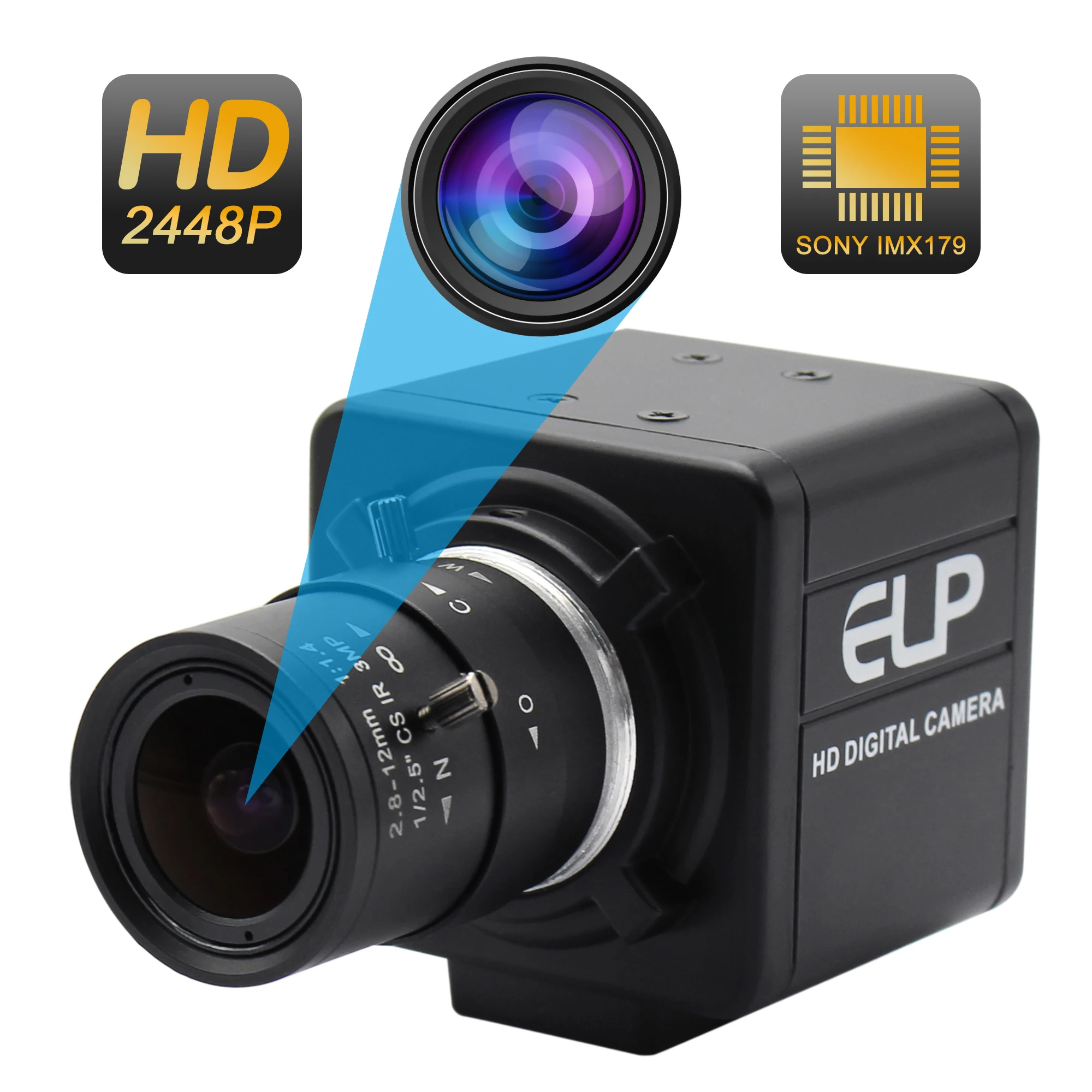 HD 8MP Sony IMX179 коробка USB камера 2 8 12 мм варифокальный объектив безопасности cctv для atm