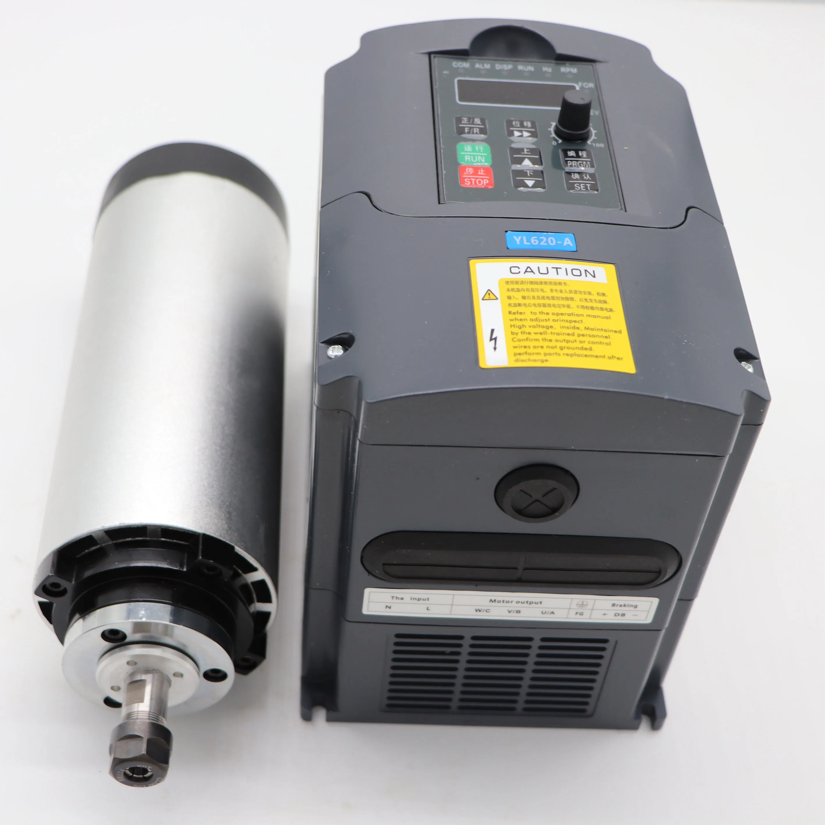 

1.5KW air cooling spindle motor 80mm diameter ER11 24000rpm for 3D engraving machine +1 piece 1.5kw inverter