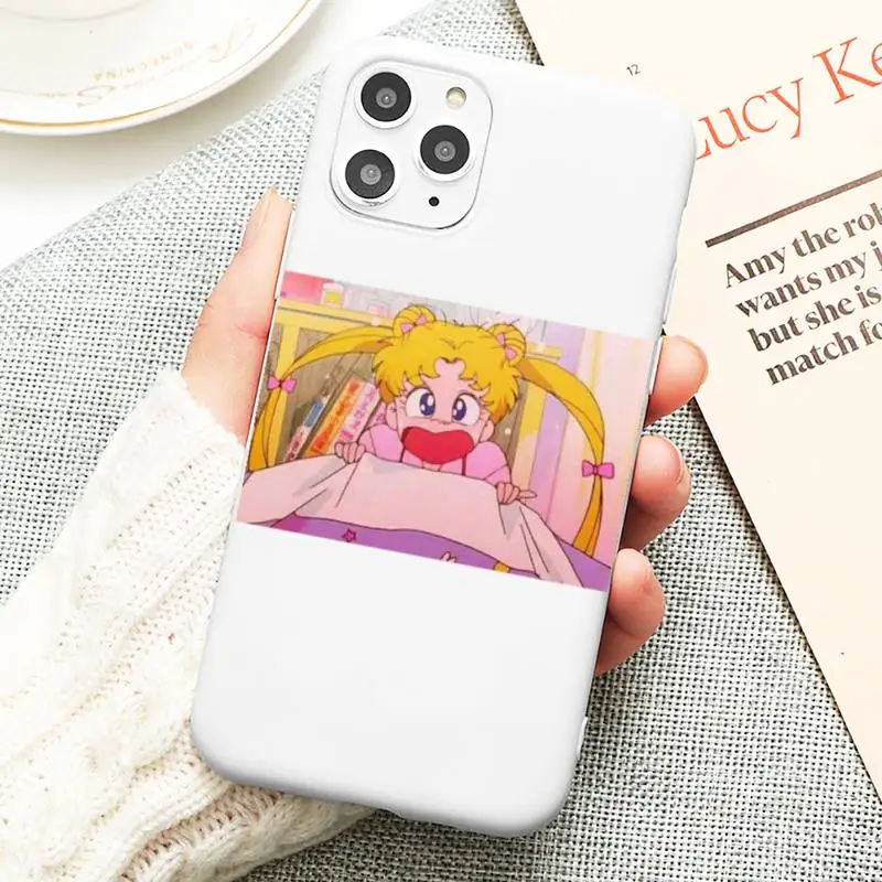 

Sailor Moon Phone Case Liquid Silicone Phone Case for iPhone 11 Pro Max XR XS X Soft Candy Cover for iPhone 6 6S 7 8 Plus Cases