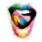 Алмазная 5D картина сексуальные губы, Набор для вышивки квадратными стразами, круглые стразы, украшение для дома