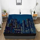 Простыня 3D HD с цифровой печатью на заказ, эластичная простыня, натяжная простыня 160x200 см 150x200 180x200, покрывало для матраса, городская ночь