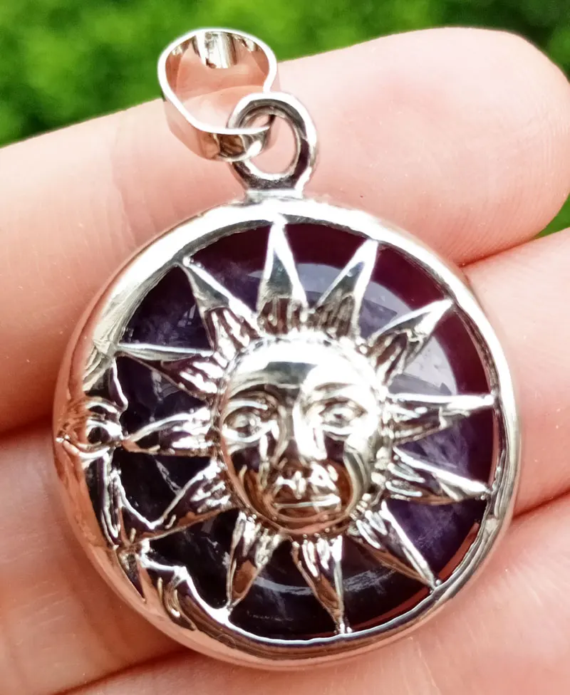 Аметист Камень Подвеска в виде подсолнуха драгоценные камни энергия рейки