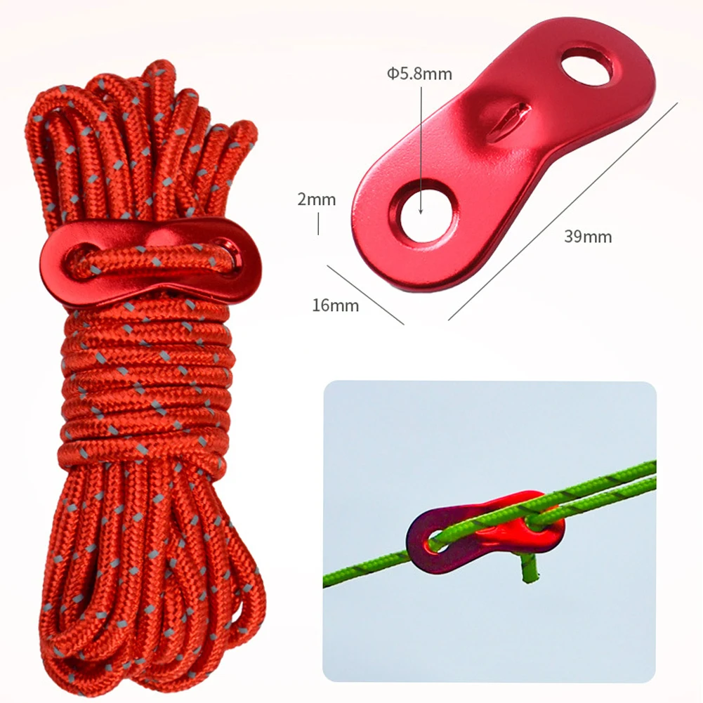 4pcs Multiuse Colorful Tent Hang Lanyard Rope Cord 400cmTent Tensioner Set Reflective Adjust Camping Canopy | Спорт и развлечения