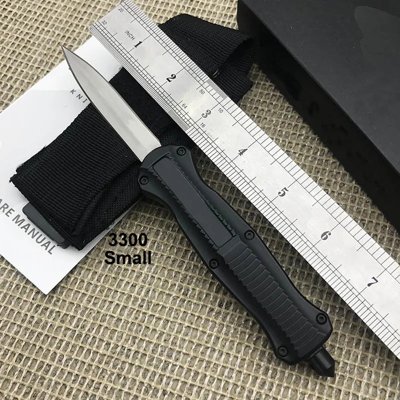 

OEM BM 3300 Straight Knife OTF Outdoor Tactical Survival Hunting Knife D2 Blade Aluminum Alloy Handle EDC Tools Kitchen Knves