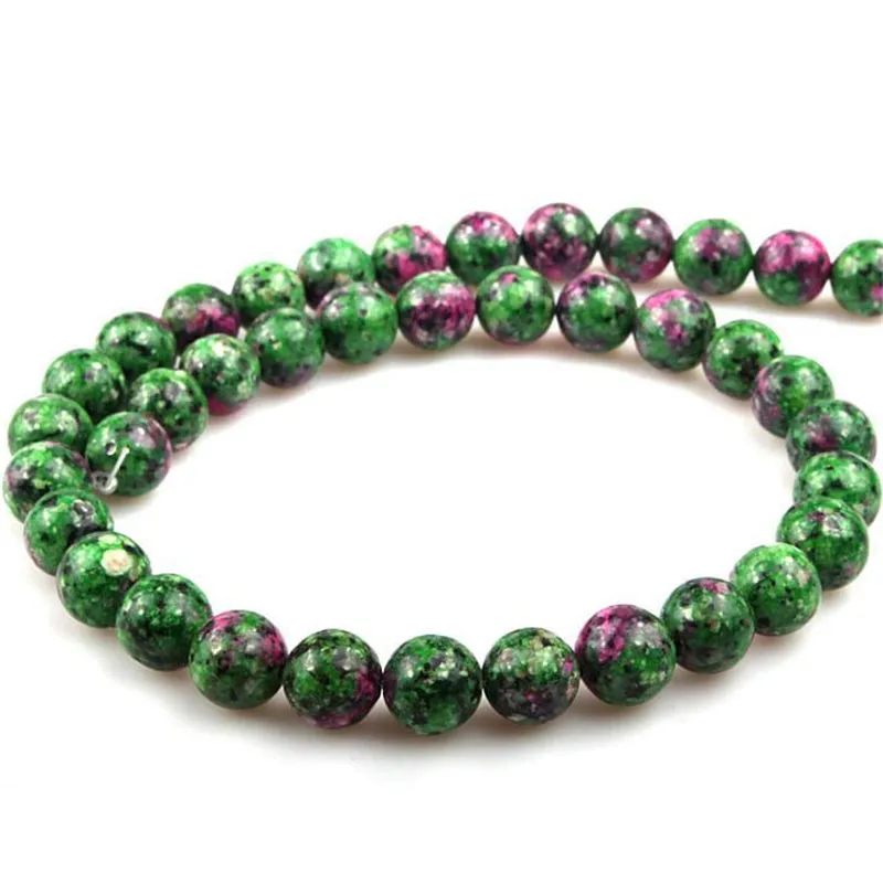 

Natural Epidote Zoisite Stone Beads Smooth Round Loose Beads For Jewelry Making DIY Bracelet Necklace 15''Strand 6/8/10/12mm