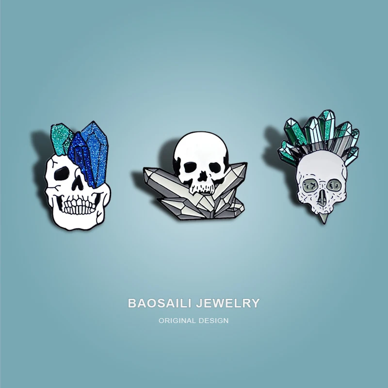 

MIX DESIGNS Creative Personality Makes Strange Brooch Fashion Skull Series Badge Cowboy Bag Colplace Ornaments Enamel Label Pins