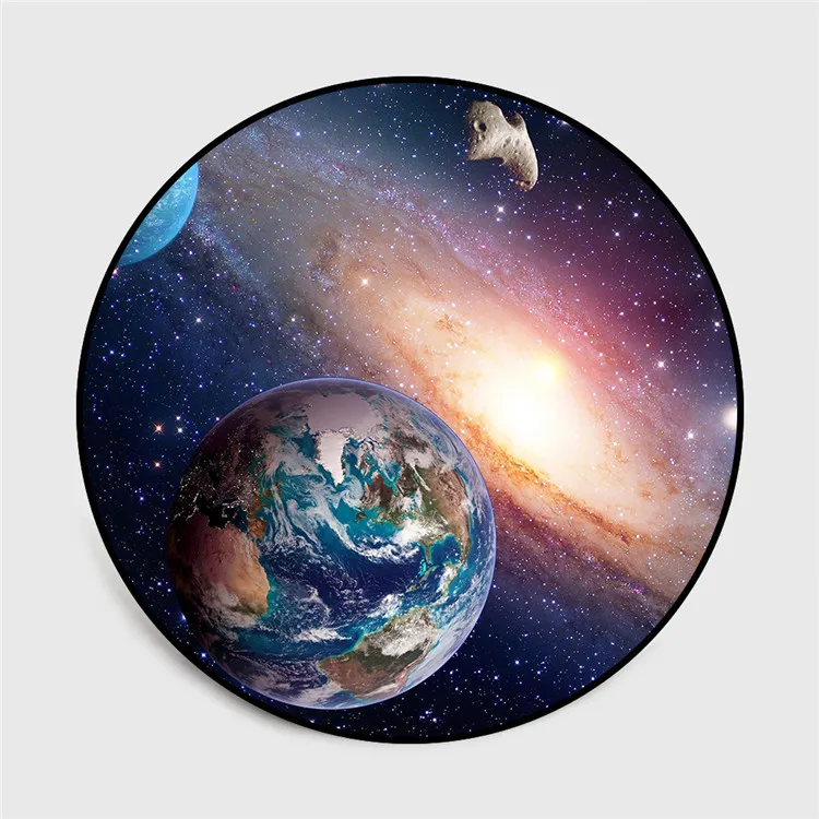 Круглый ковер с 3D изображением земли и Луны, ковер для гостиной, для детей, для мальчиков, для спальни, круглый коврик для дома