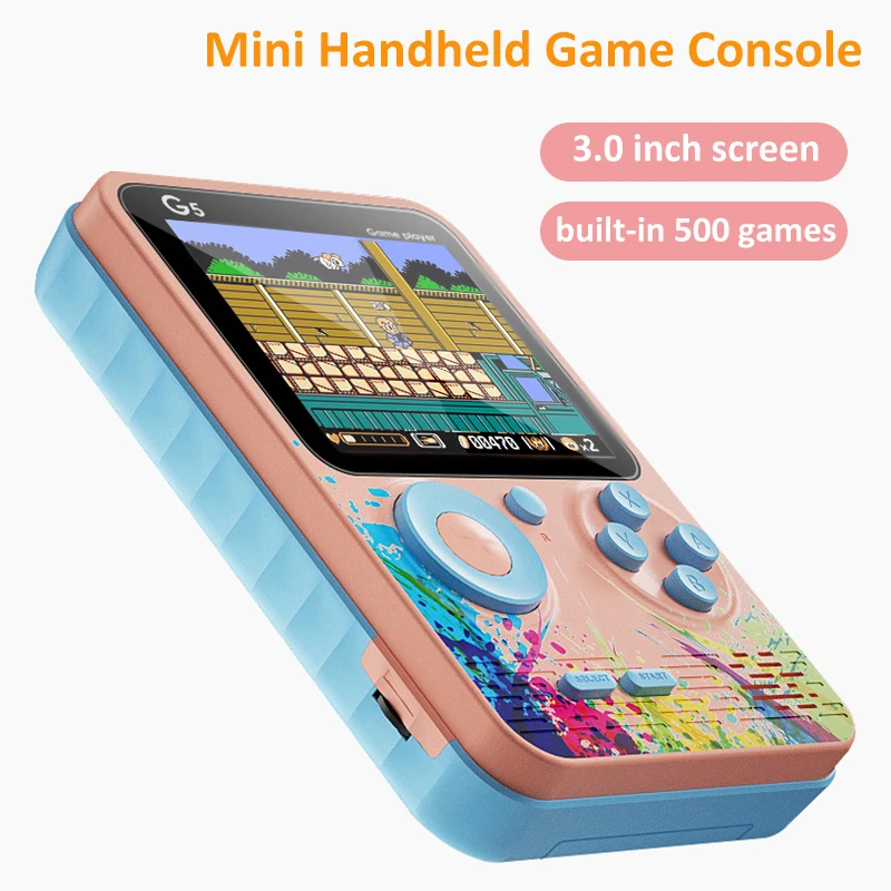 Портативная игровая мини-консоль 500 встроенных классических игр 3 дюйма