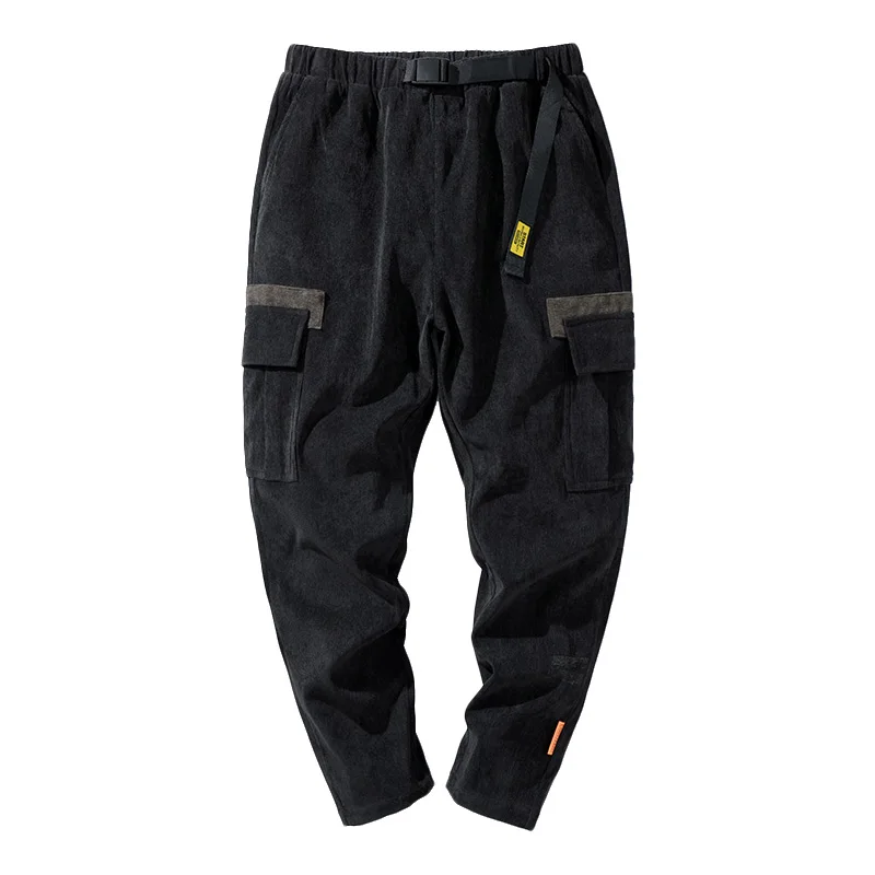 

Men's Pants Autumn Fleece Harem Pants Multi-Pockets Casual Cargo Pants Streetwear Men Japanese Fashion Autumn Trousers 2021