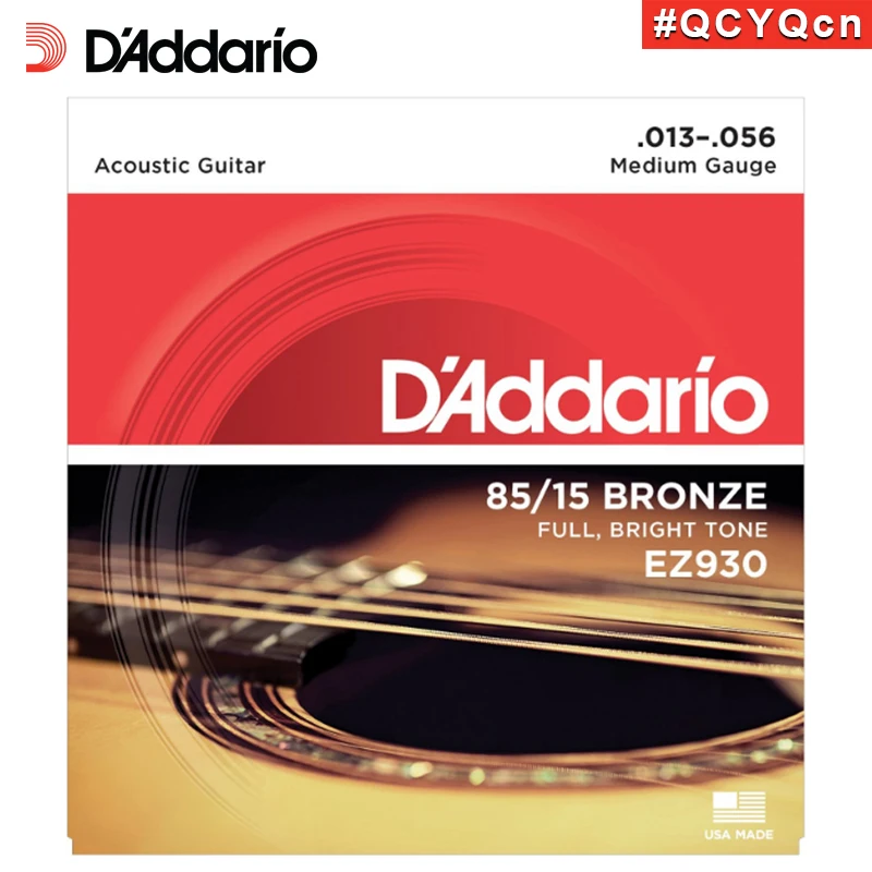 

D'Addario EZ930 Great American Made 85/15 Bronze Acoustic Guitar Strings, Medium, 13-56