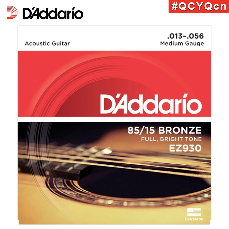 

D'Addario EZ930, 85/15 бронзовые для акустической гитары, средние, 13-56