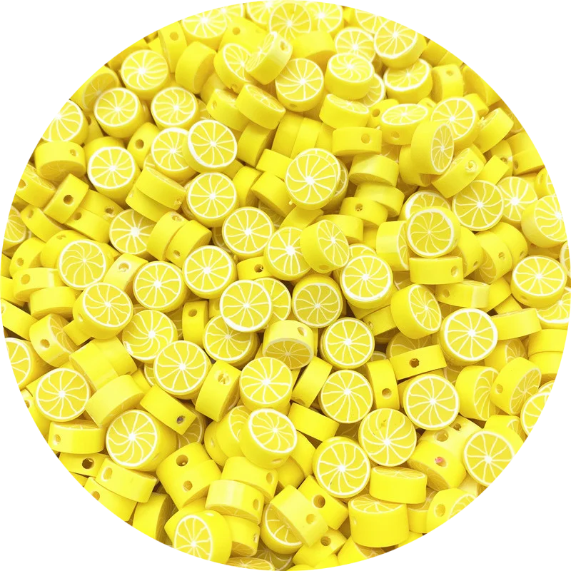 

30pcs/lot 10mm Lemon Beads Polymer Clay Beads Mixed Color Polymer Clay Spacer Beads For Jewelry Making DIY Bracelet necklace