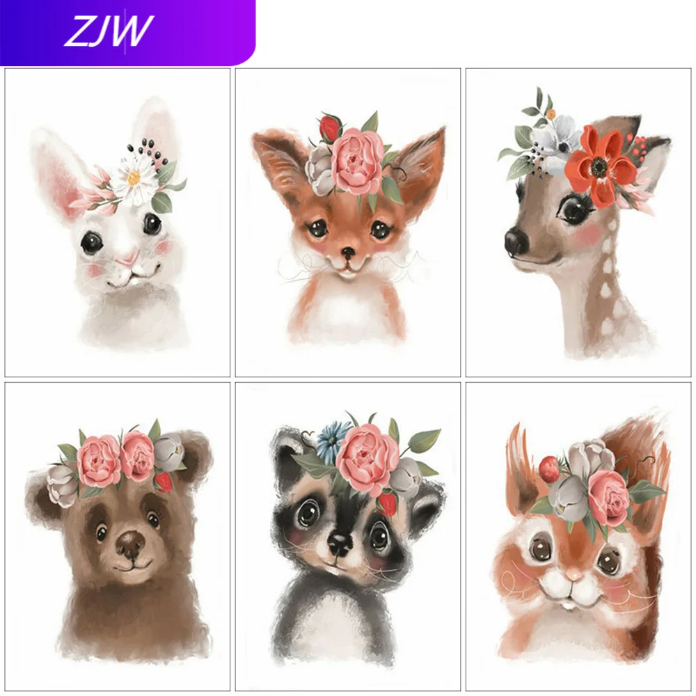 5D алмазная вышивка белка кролик квадратная живопись животные Стразы мозаика