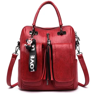 3 в 1, женский рюкзак из мягкой кожи