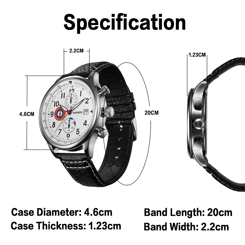 WEIDE мужские классические спортивные модели аналоговые военные армейские часы с кожаным коричневым ремешком с маленьким циферблатом кварцевые наручные часы Relogio Masculino