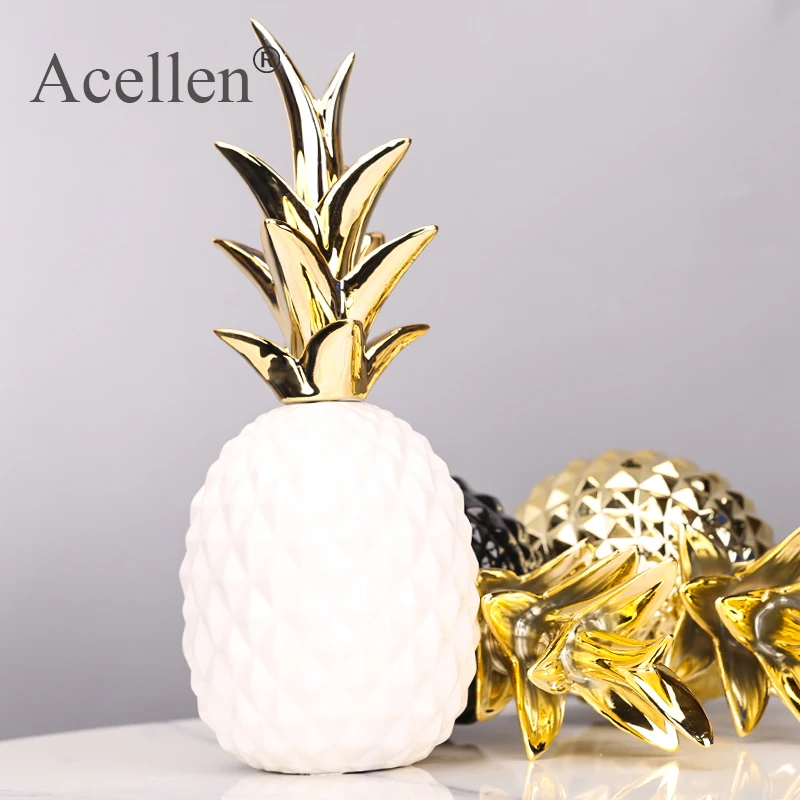 Керамическая фигурка ананаса в форме золотого и черного миниатюрные поделки