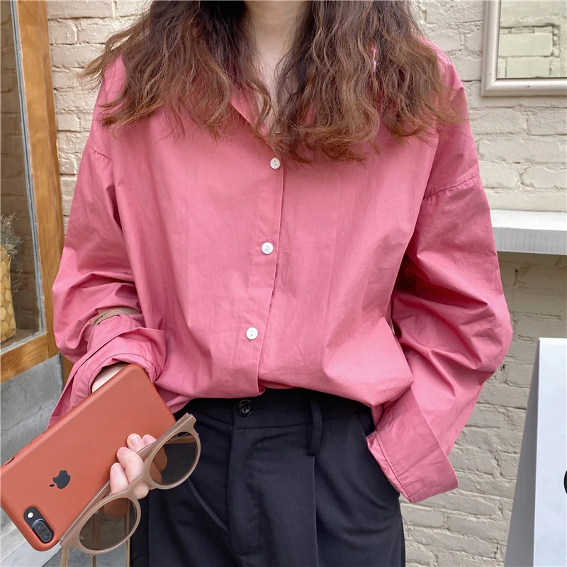 Базовые Однотонные блузки для женщин осень 2020 модная женская одежда женские