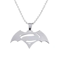 wholesale cosplay jewelry bat necklace bruce wayne dark knight dawn of justice gotham silver color pendant