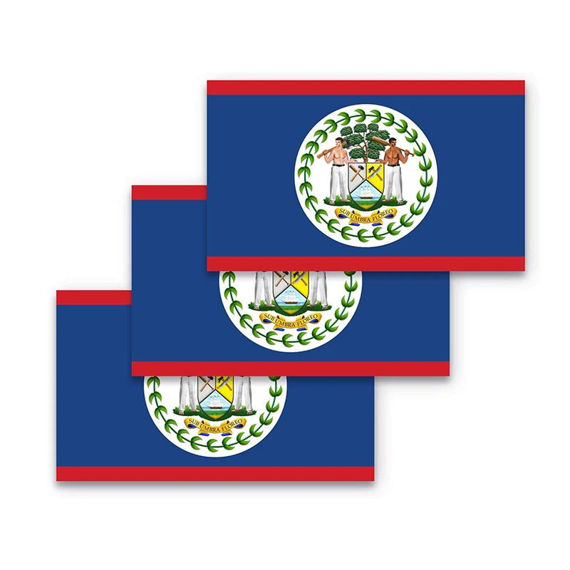 

Belize Flag Bumper Stickers 3 Packs Made of Durable Watickers, Motorcycle Helmet Trunk Stickers, Auto Parts Decoration