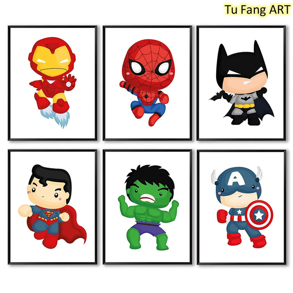 

Superhero Marvel Canvas Painting Prints and Posters Cartoon Wall Art Picture Home Decoration Poster for Living Room Decor