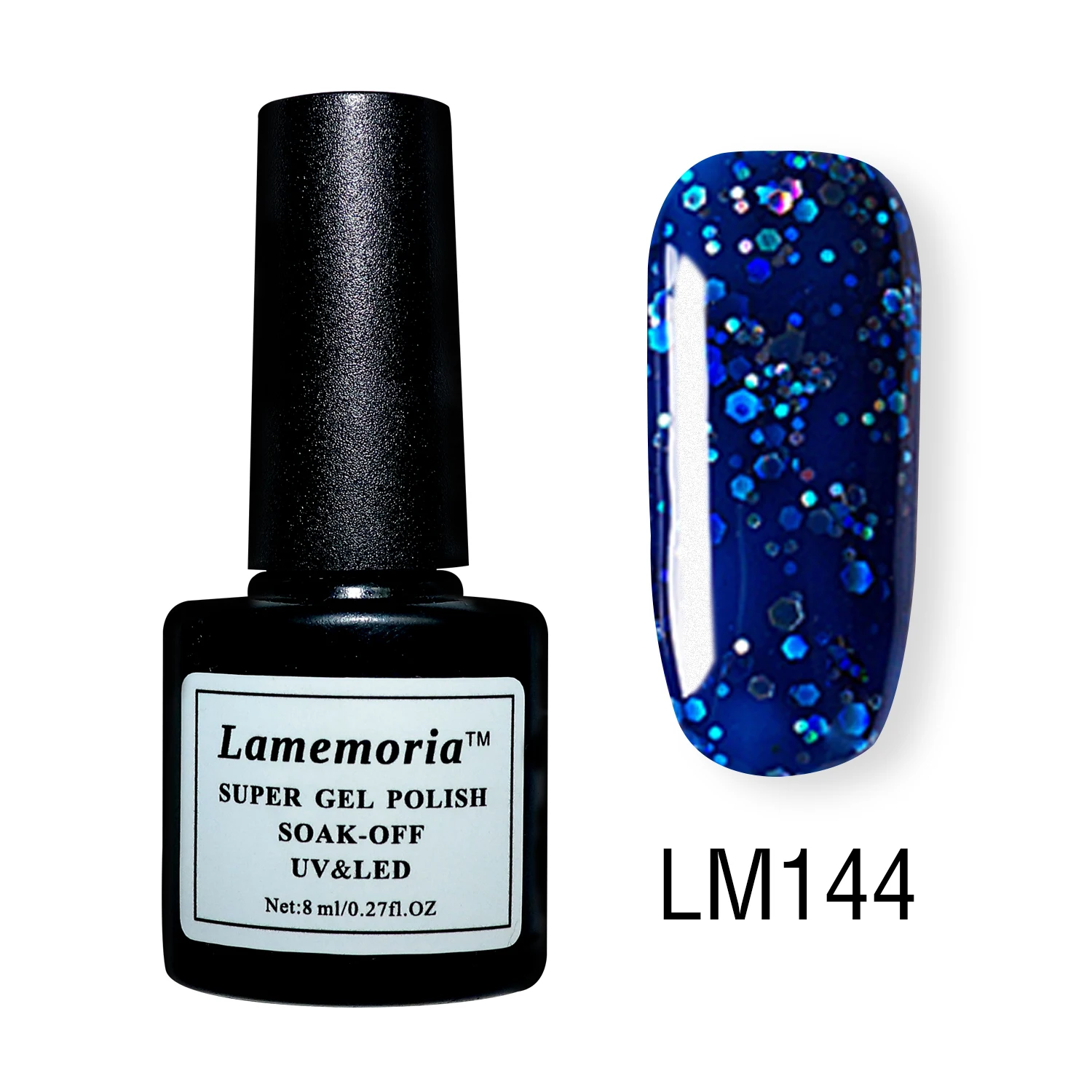 LM144 Lamemoria 8 мл голографический Блестящий Гель-лак для ногтей Блестящие Блестки УФ-гель лак лазер замочить от УФ гель для ногтей маникюр Базовое покрытие - Цвет: LM144